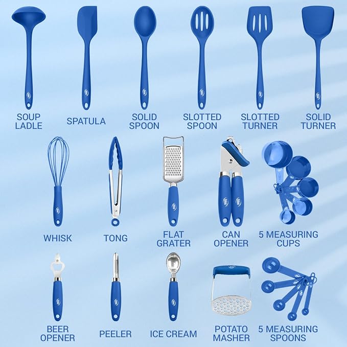 Kaluns Silicone Kitchen Utensils Set 24 Pcs Cooking Utensils Set - Image 2