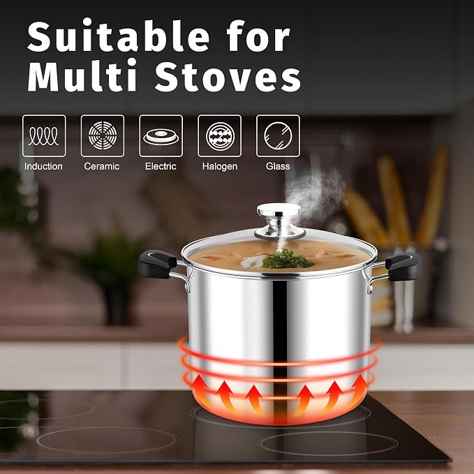 10 Quart 3-Ply Cooking Stock Pot - Image 7