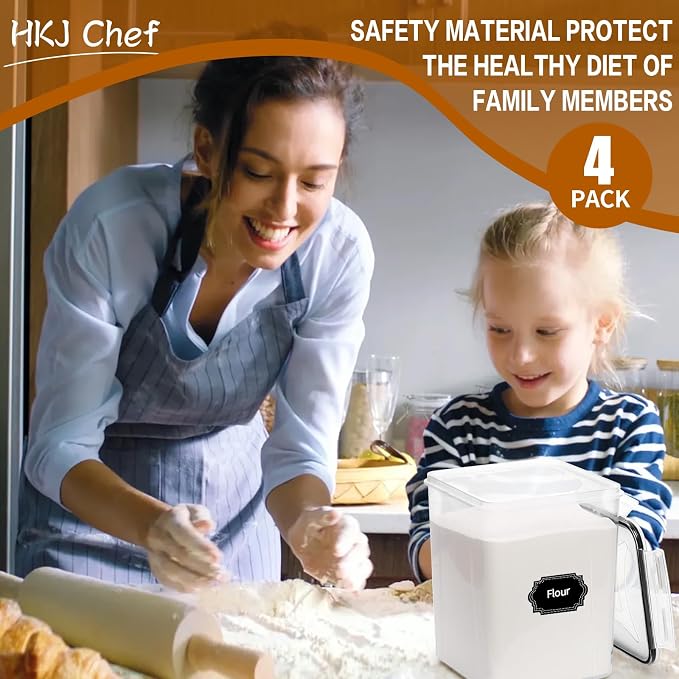 HKJ Chef 4 Pack Large Airtight Food Storage Containers - Image 7