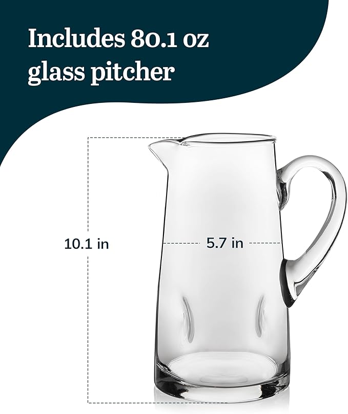 Libbey Impressions Large Glass Pitcher, 80 Oz, Tall Cocktail Pitcher, Modern - Image 4