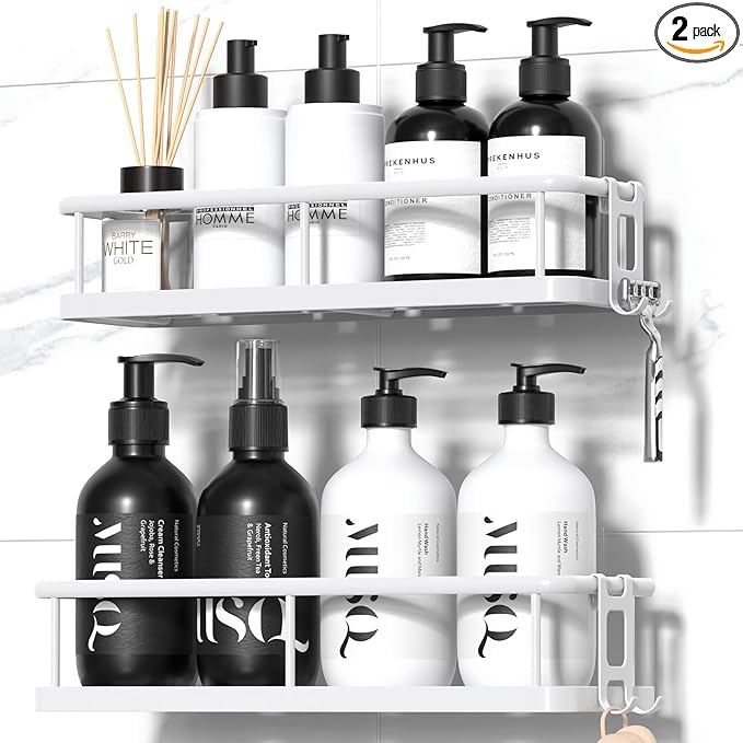 YASONIC Shower Caddy Adhesive, No Drill Bathroom Shower Organizers, by YASONIC