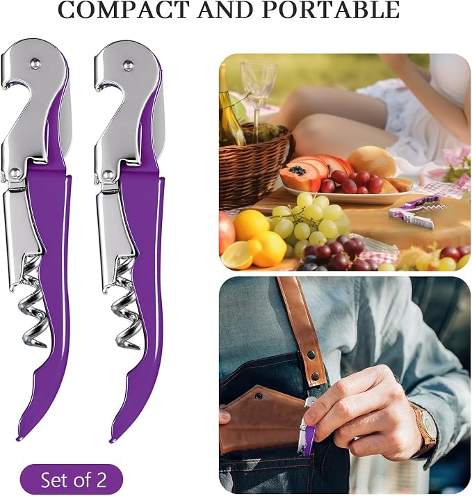 HYZ 2-Pack Wine Opener Waiter Corkscrew, Professional Wine Key - Image 7