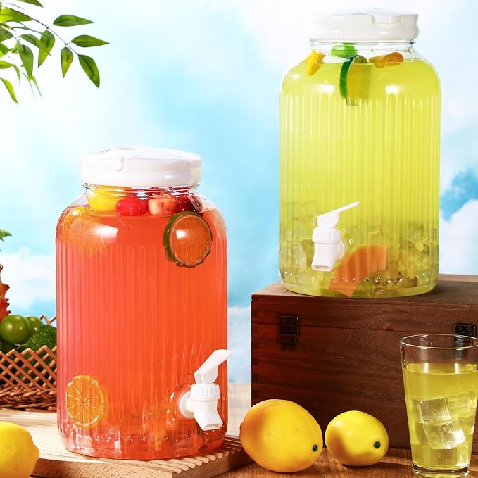 SiliFine 2 Pieces 1 Gallon Plastic Beverage Dispenser - Image 3