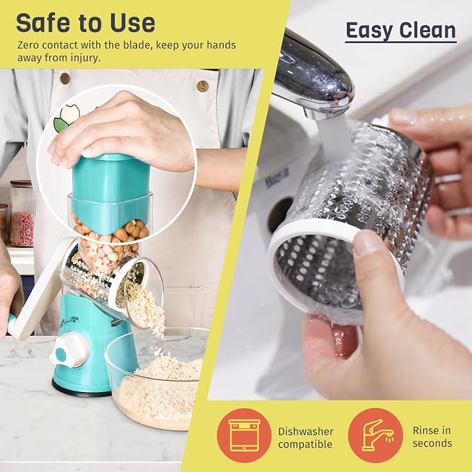 X Home Rotary Cheese Grater for Kitchen, Shredder - Image 7