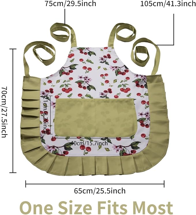 Vintage Floral Apron for Women - Image 6