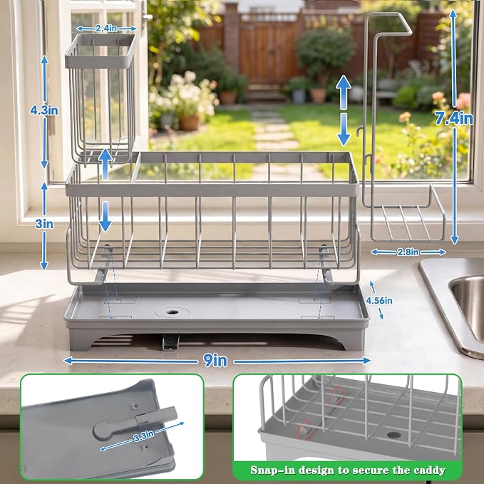 VOOWO Sponge Holder for Kitchen Sink, Compact Sink Caddy - Image 2