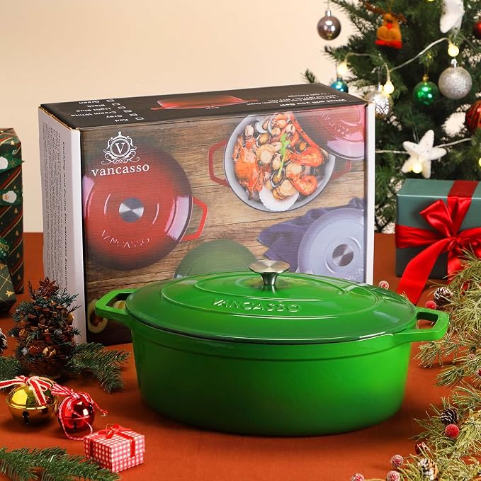 vancasso Enameled Cast Iron Dutch Oven, 9.3 Quart Dutch Oven Pot - Image 8
