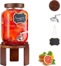 1 Gallon Drink Dispenser for Parties, Glass Beverage Dispenser by FavorFlavor