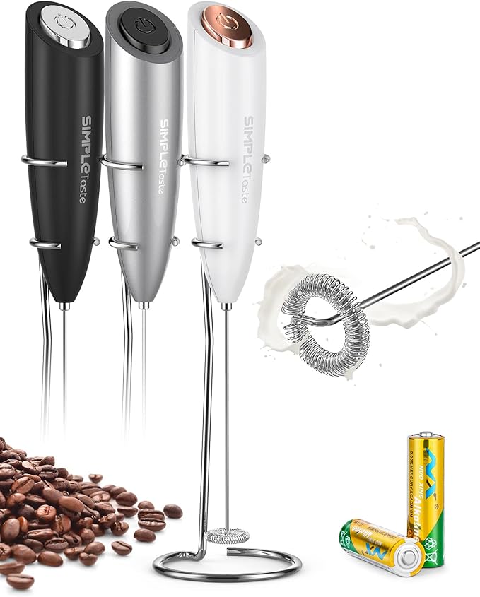 SIMPLETASTE Milk Frother Handheld Electric Foam Maker, Drink Mixer by SIMPLETaste