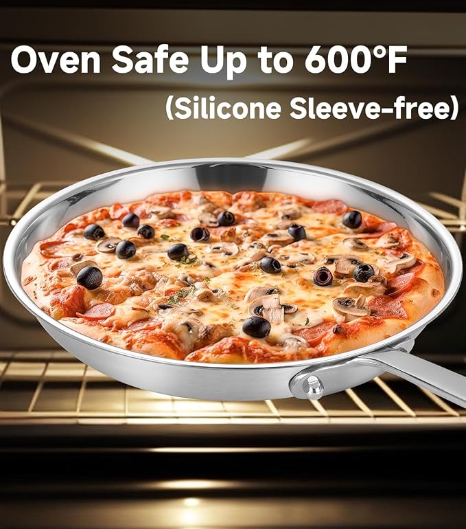 LOLIKITCH 12 In Stainless Steel Skillet - Image 4