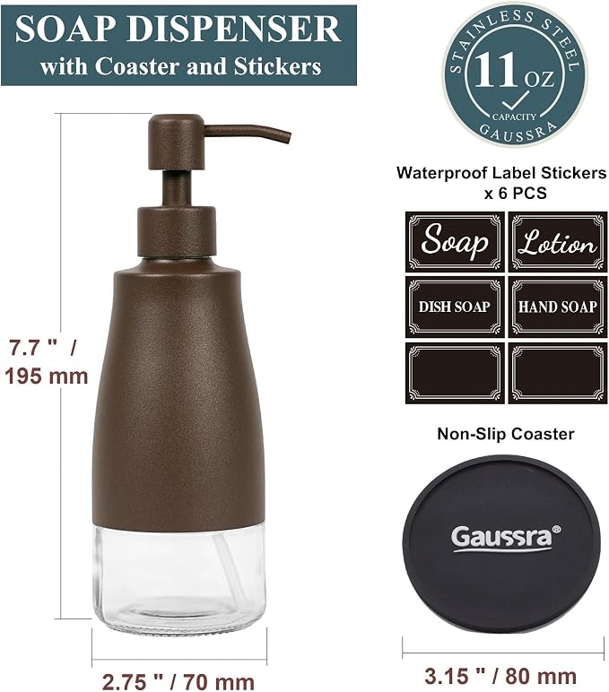 Gaussra Matte Brown Soap Dispenser - Image 3