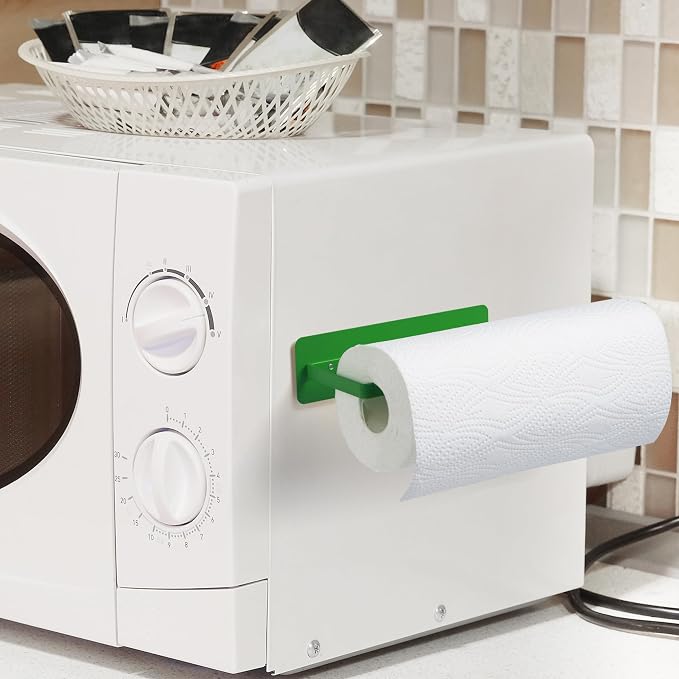 Magnetic Paper Towel Holder for Fridge Green, Heavy Duty Strong Magnet Backing - Image 6
