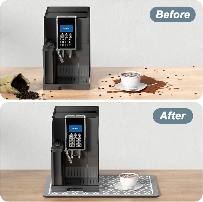 Rnivvi Coffee Mat, Hide Stain Rubber Backed Absorbent Dish Drying Pad - Image 6