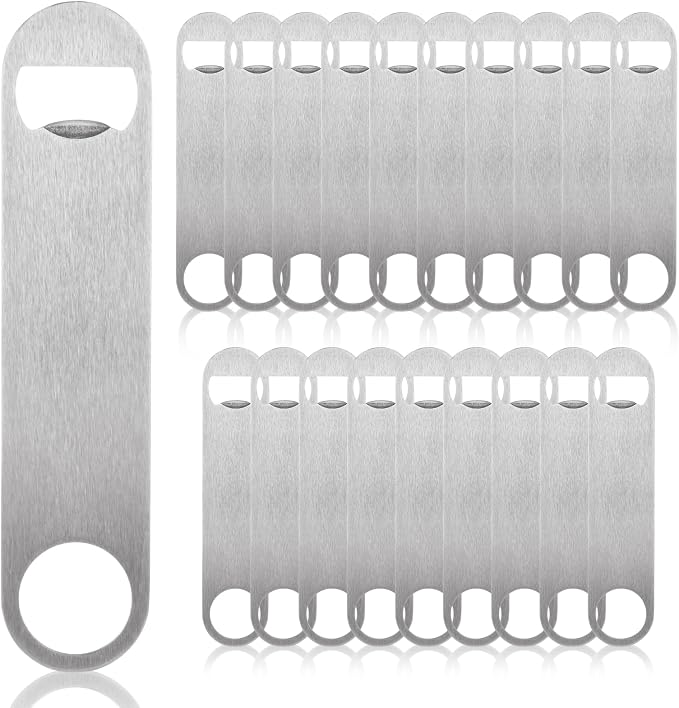 QTLCOHD 20 Pack 7 Inch Flat Bottle Opener, Stainless Steel Bottle Openers Bulk by WelcomeToQTLCOHD