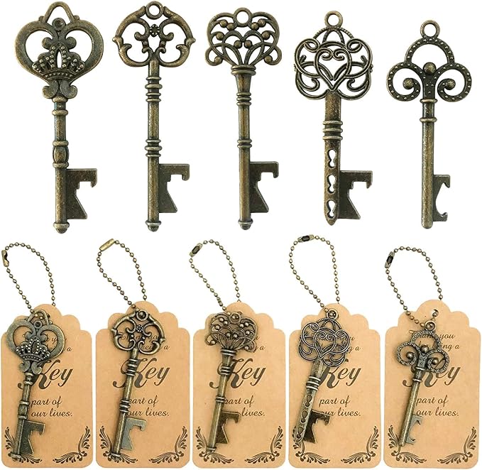 WODEGIFT 50pcs Bottle Opener, Wedding Favors Vintage Skeleton Key Bottle Opener by WODEGIFT