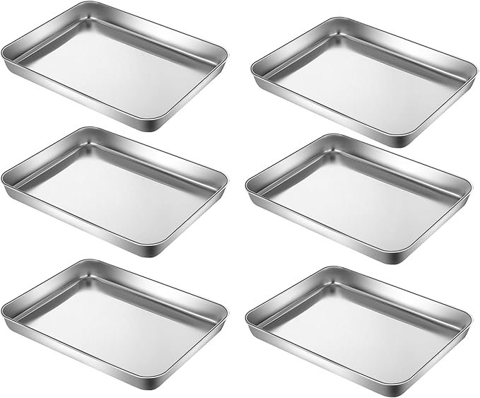 Extra Small Baking Sheet Pans Stainless Steel 304 Tiny Little Serving Tray 9.3 by YourReliableKitchenPartner