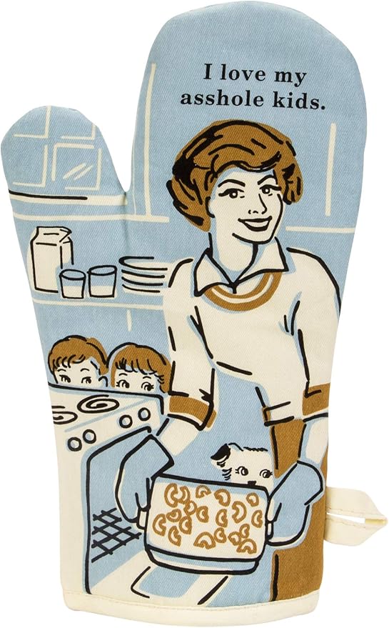 Blue Q I Love My Asshole Kids Funny and Cute Oven Mitts, Home Kitchen Gifts by BlueQ
