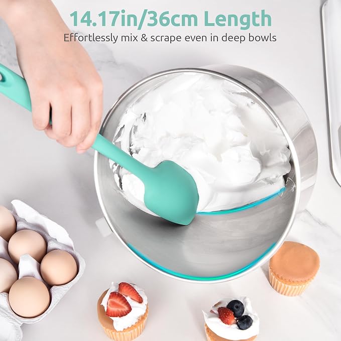 U-Taste Extra-Long 600ºF Heat Resistant Spatula Spoon: 14" Silicone Spoonula - Image 5