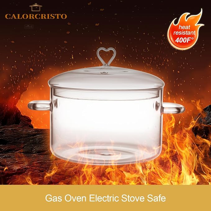 3 L Glass Cooking Pot with Lid, Glass Simmer Pot, Save Energy, Heat Resistant - Image 7