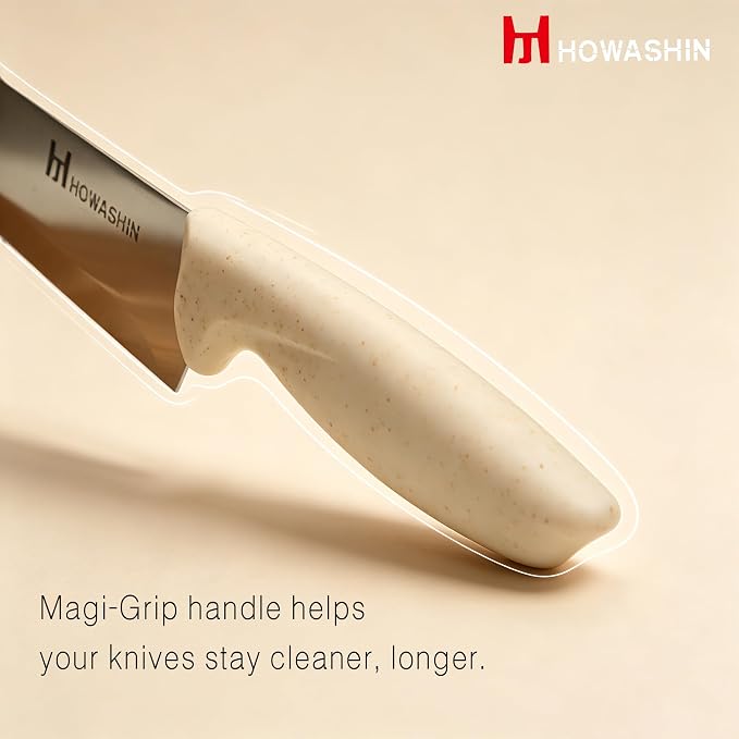 White Knife Set, Howashin 15 Pieces Kitchen Knife Set - Image 5