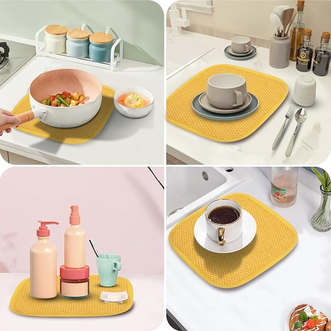 GeeRic Microfiber Dish Drying Mat, Super Absorbent Kitchen Dish Drying Pad - Image 5
