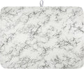 White Grey Marble Dish Drying Mat by Unknown