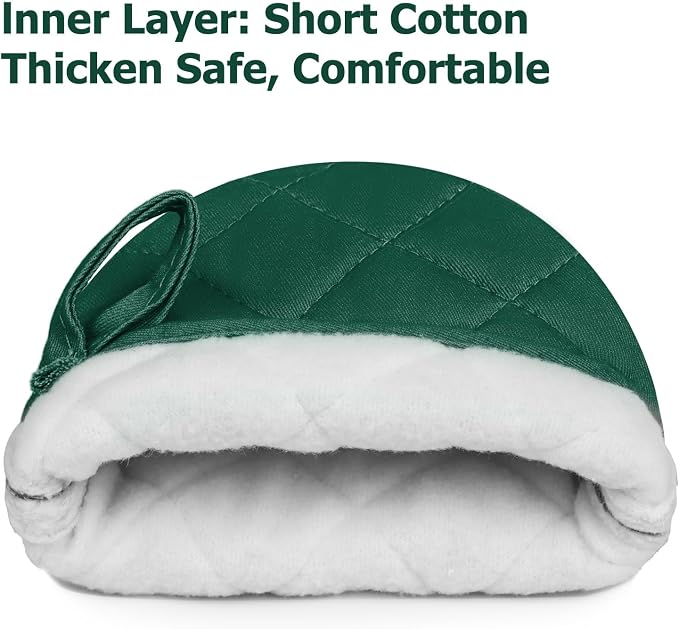 Short Oven Mitts, Heat Resistant 500°F, Silicone Grip Kitchen Gloves, Non-Slip - Image 4
