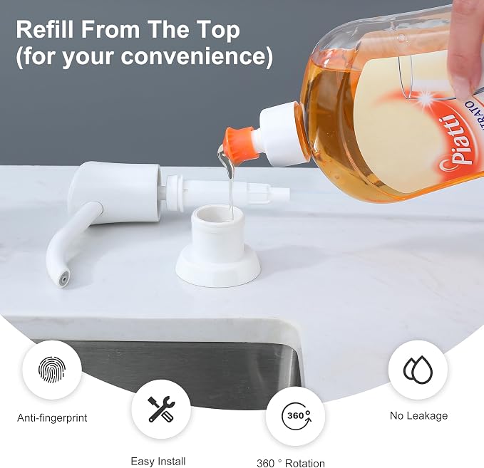 GAGALIFE Soap Dispenser for Kitchen Sink, Kitchen Sink Soap Dispenser - Image 4