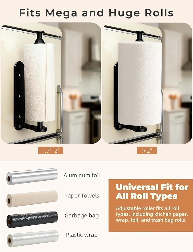 Magnetic Paper Towel Holder, One-Handed Tear Paper Towel Holder - Image 6