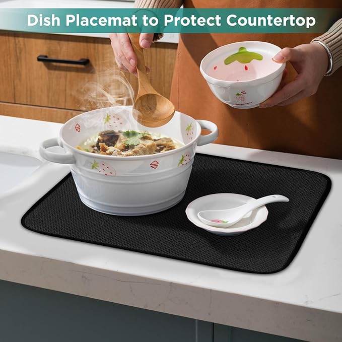 GeeRic Microfiber Dish Drying Mat, Super Absorbent Kitchen Dish Drying Pad - Image 7
