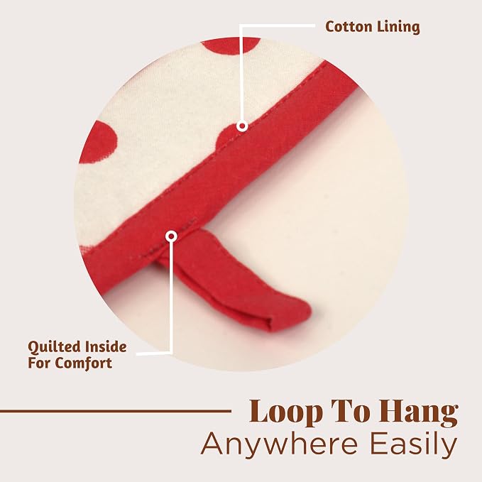 Folkulture Pot Holders for Kitchen | Pack of 2 Ribbed Soft Silicone Hot Pads | - Image 3