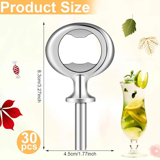 Cunhill 30 Pcs Metal Bottle Opener Blank Bulk Bottle Opener Inserts Parts - Image 2