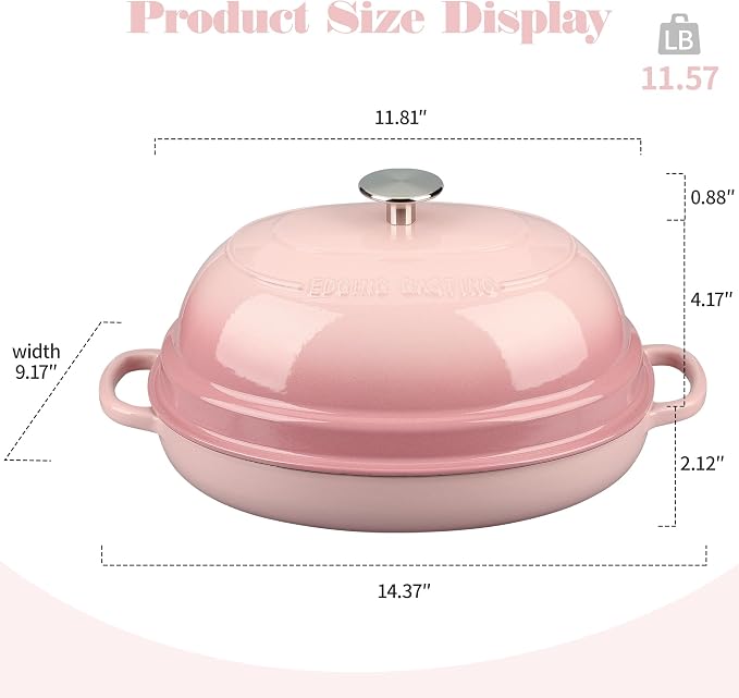 EDGING CASTING Enameled Oval Cast Iron Dutch Oven Pot - Image 2