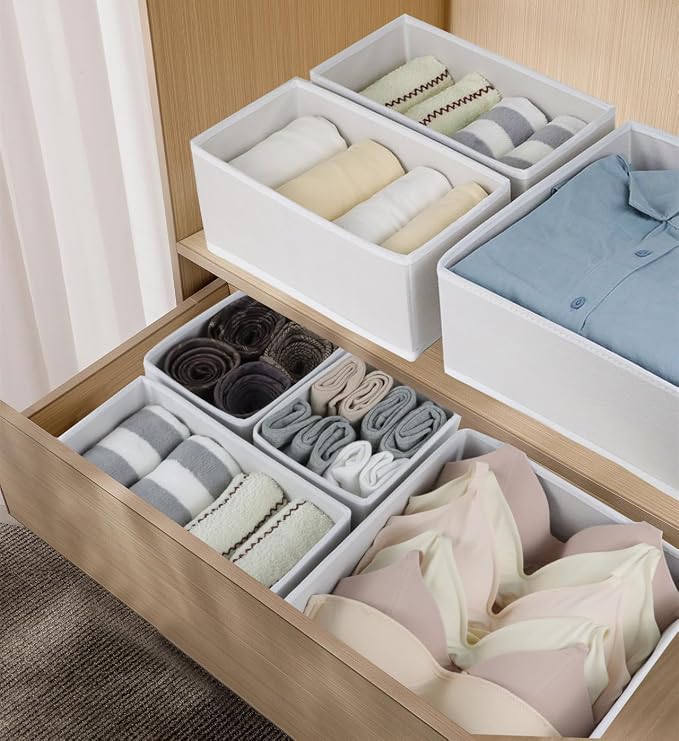 Fordonral 12 Pack Drawer Organizer Clothes, Foldable Fabric Dresser Organizer - Image 3