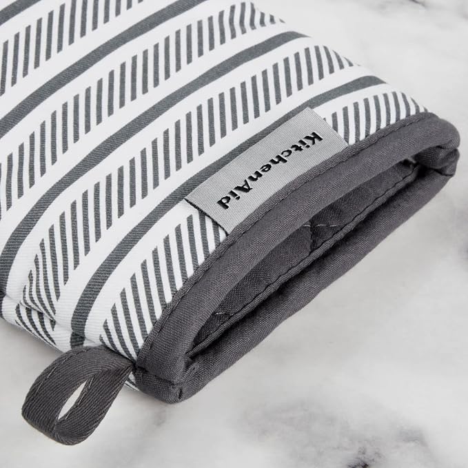 KitchenAid Albany Mini Oven Mitt 2-Pack Set, Charcoal Grey - Image 3