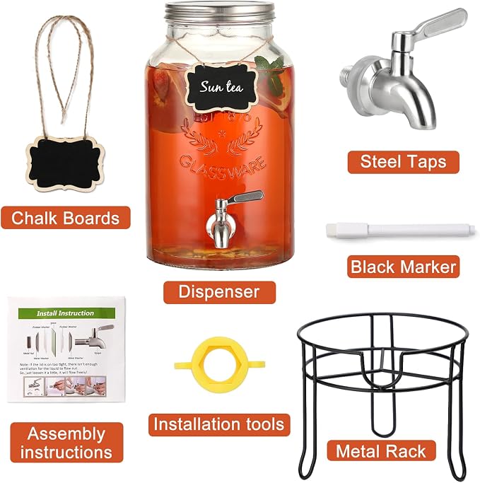 1.5 Gallon Glass Drink Dispenser - Image 4