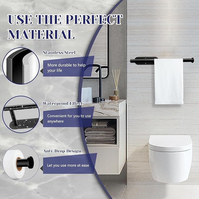 Paper Towel Holder, Self Adhesive or Drilling Paper Towel Holder Under Cabinet - Image 3