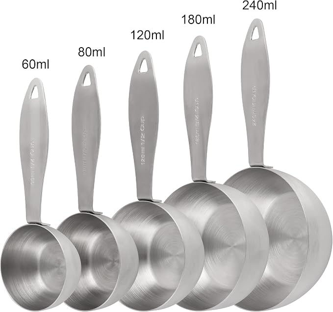 Measuring Cups and Spoons, 12 Piece Metric & US 18/8 Stainless Steel Measuring - Image 6