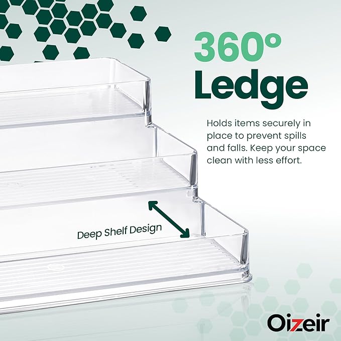Oizeir Clear Spice Rack – 3-Tier Acrylic Organizer - Image 4