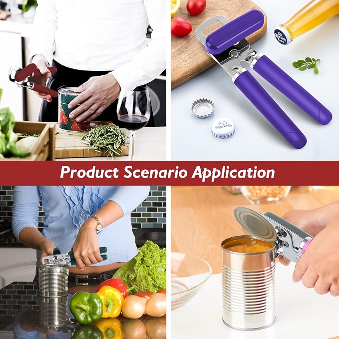 Mebotem 10 Colors Can Opener Manual Handheld Heavy Duty Hand Can Opener Smooth - Image 8