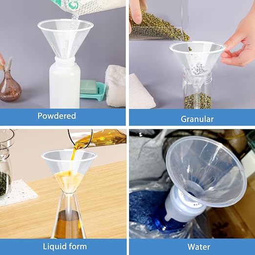 8 Pcs 3.5 Inch Wide Mouth Plastic Funnels, Easy and Smooth Content Transfer - Image 6