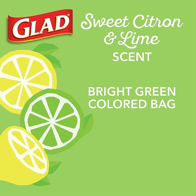 Glad Small Trash Bags 4 Gallon, Febreze Sweet Citron & Lime Garbage Bags - Image 4