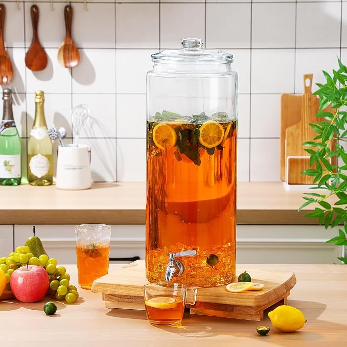 Honeydak 2 Pack 3 Gallon Glass Beverage Dispenser - Image 5