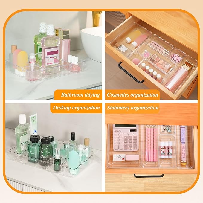 Clear Acrylic Drawer Organizers Set Storage - Image 4