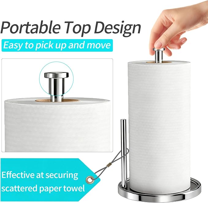 Paper Towel Holder Countertop, Standing Paper Roll Holder - Image 2