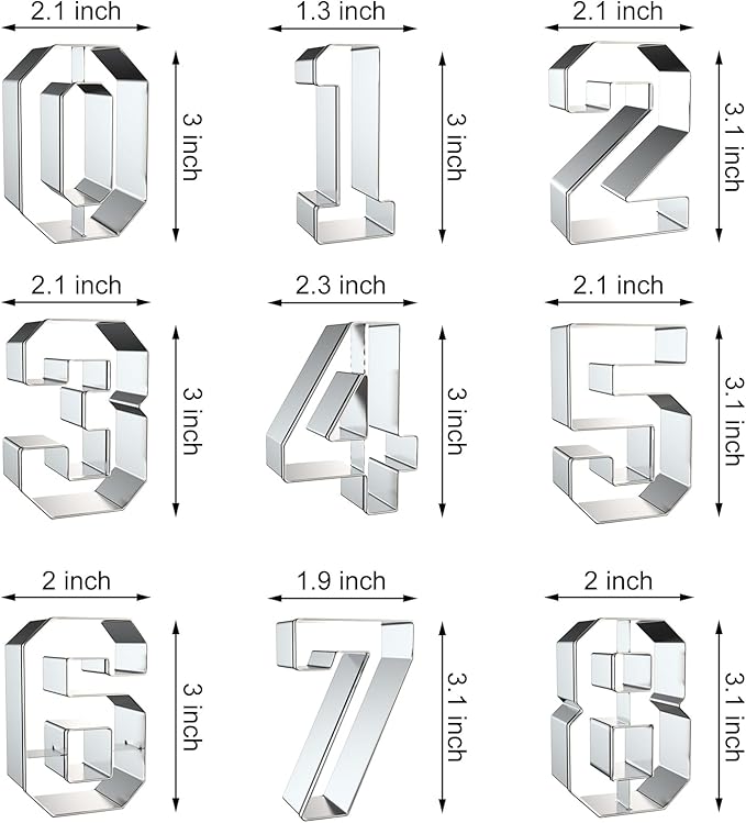 Number Cookie Cutter Set 3 Inch - Image 2