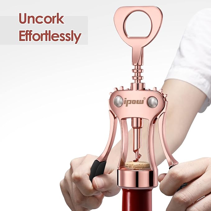 IPOW Wine Opener, Zinc Alloy Wine Bottle Opener, Wing Corkscrew Heavy Duty - Image 4