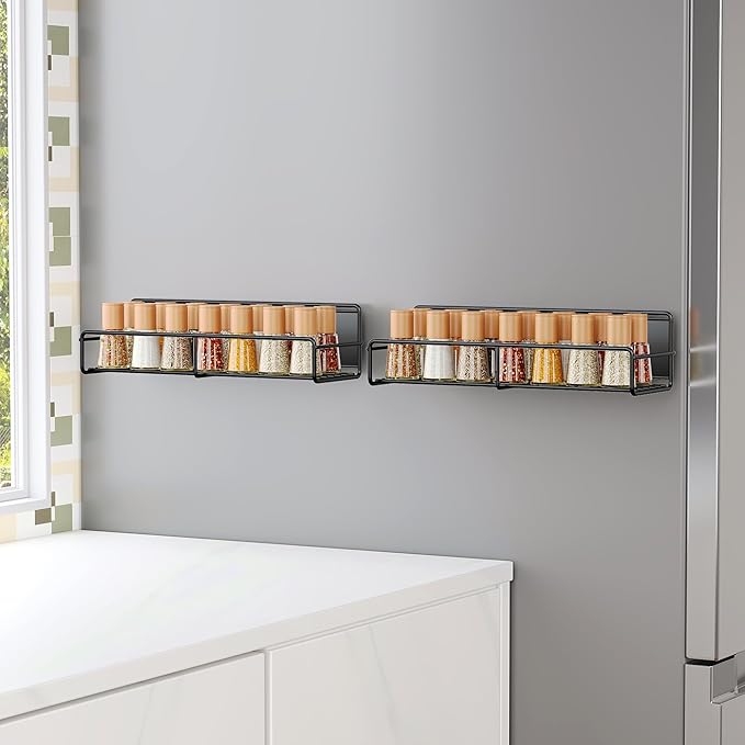 Mystozer 2 Pack Magnetic Spice Rack Organizer, Space Saver - Image 4