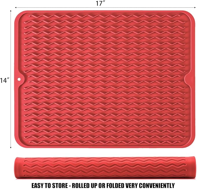 Large 17" x 14" Silicone Dish Drying Mat - Image 2