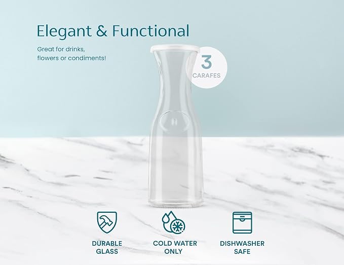 KooK Glass Carafe, Mimosa Bar Supplies, Carafe Pitchers - Image 6